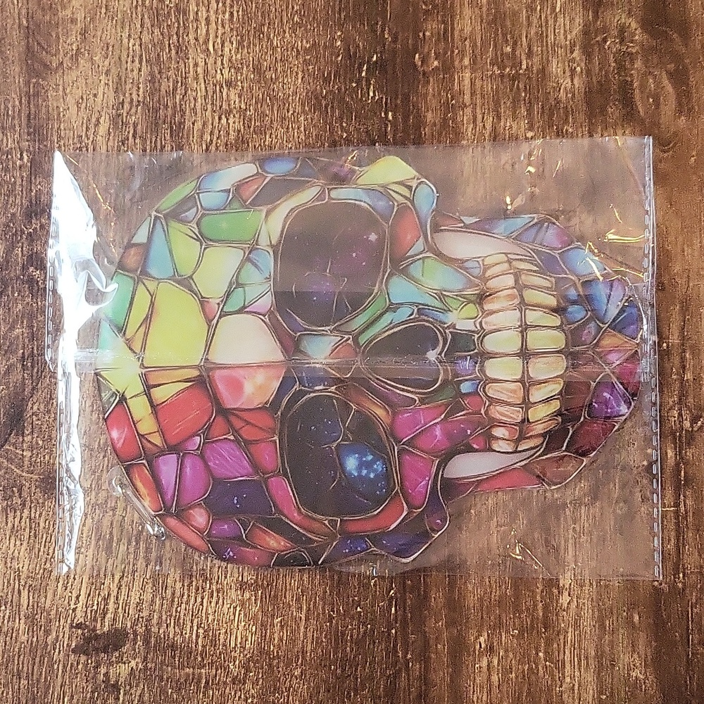 Colorful Stained Glass Skull Art